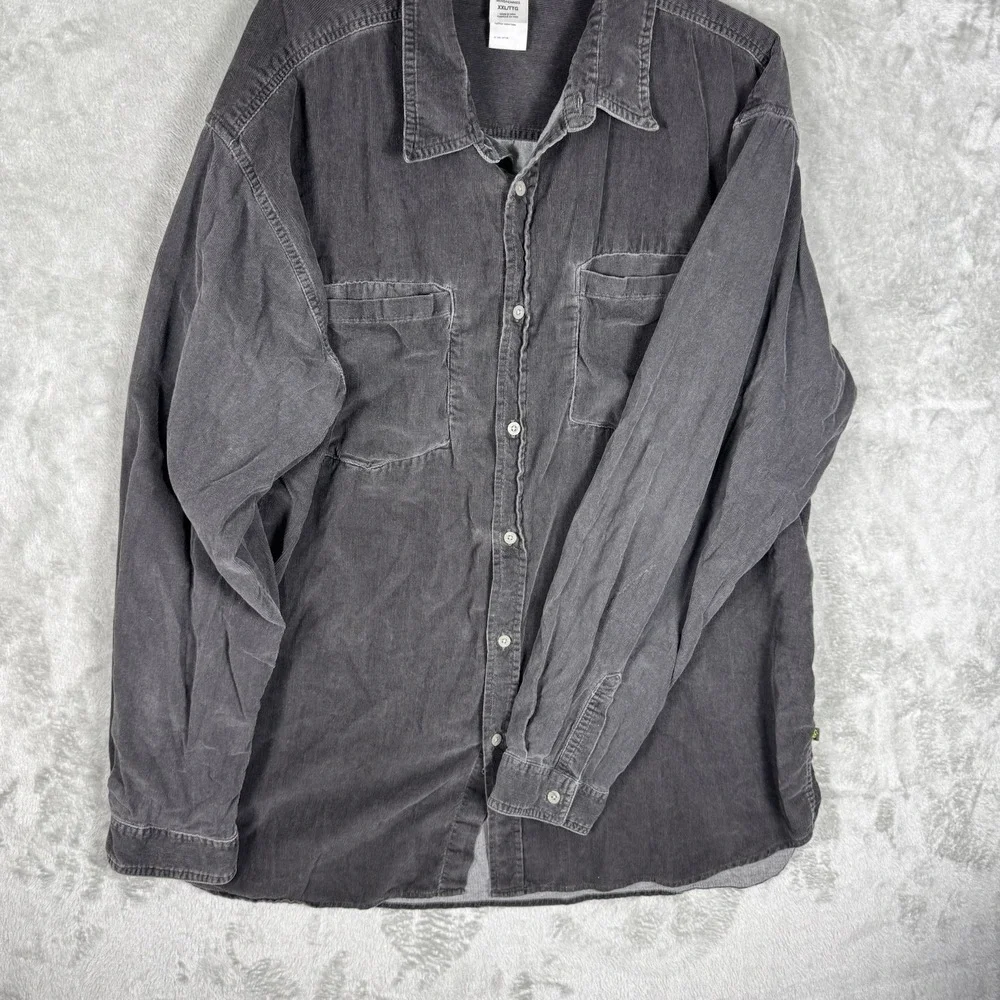 VTG The North Face‎ Men's Size XXL Gray Corduroy Long Sleeve Pea Shirt